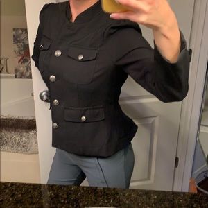 Military jacket, peplum, black • medium